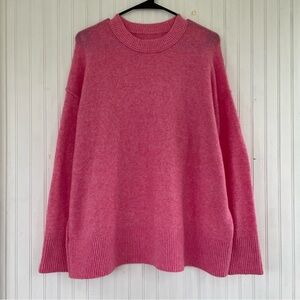 Aerie Women's Soft Pink Oversized Drop Shoulder Crewneck Sweater Size Small